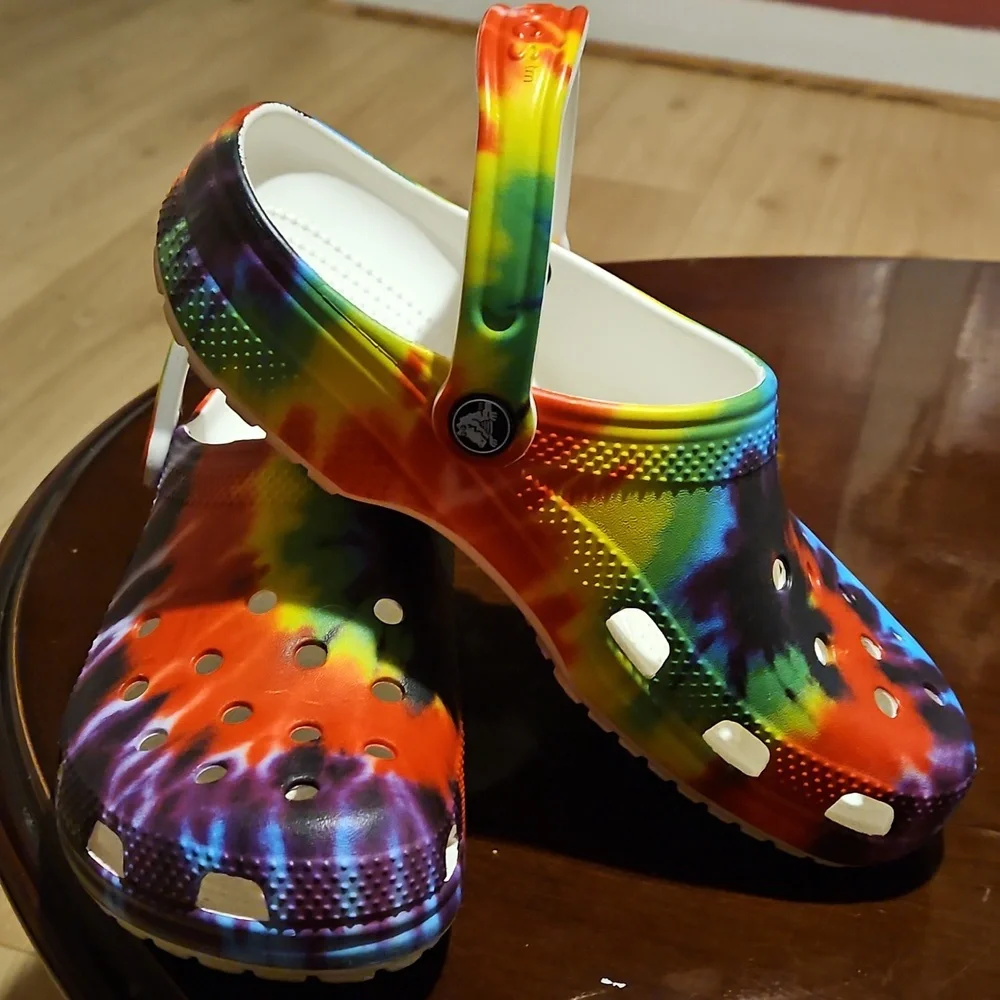 CROCS  Rainbow Tie-Dye Clogs - Picture 3 of 6